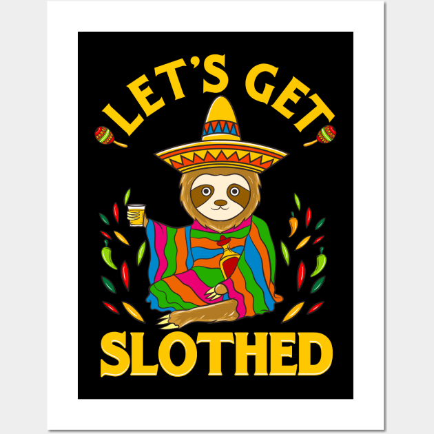 Cinco De Mayo T-Shirt Men Women Funny Sloth Drinking Tequila Wall Art by Dr_Squirrel